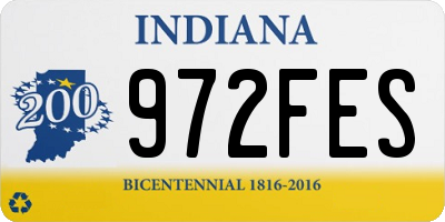 IN license plate 972FES