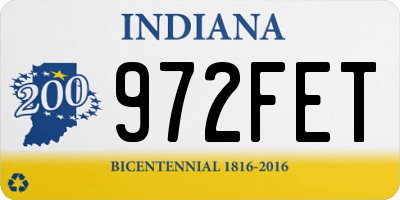 IN license plate 972FET