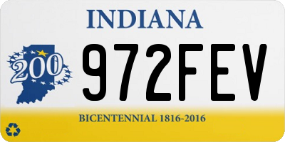 IN license plate 972FEV