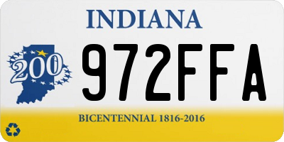 IN license plate 972FFA