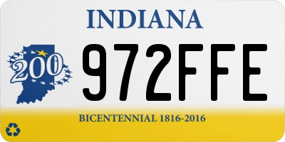IN license plate 972FFE