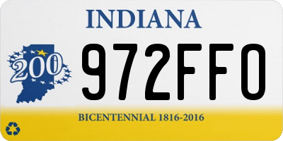 IN license plate 972FFO