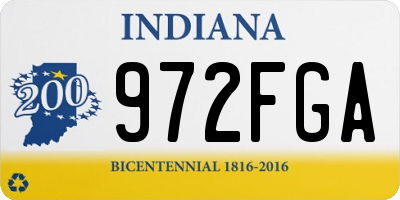 IN license plate 972FGA