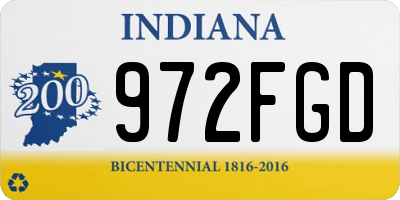 IN license plate 972FGD