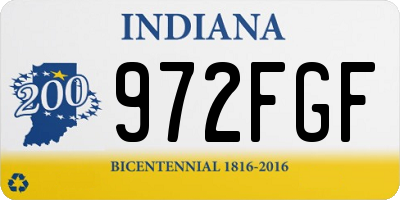 IN license plate 972FGF
