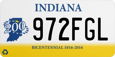 IN license plate 972FGL