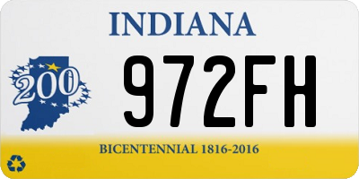 IN license plate 972FH