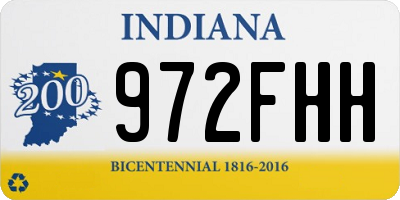IN license plate 972FHH
