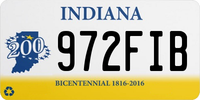 IN license plate 972FIB