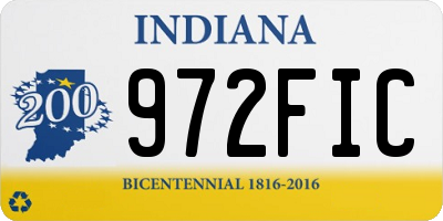 IN license plate 972FIC