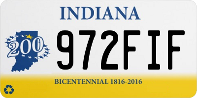 IN license plate 972FIF