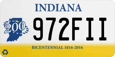 IN license plate 972FII
