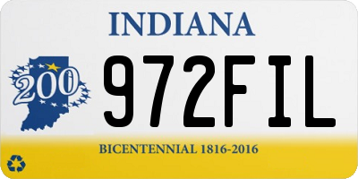 IN license plate 972FIL