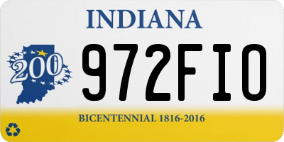 IN license plate 972FIO