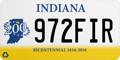 IN license plate 972FIR