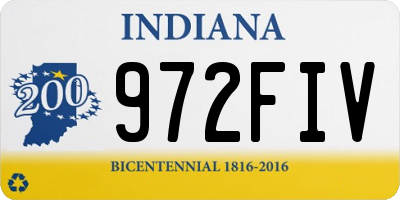 IN license plate 972FIV