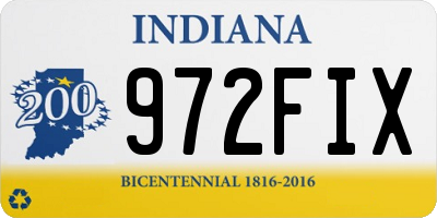 IN license plate 972FIX