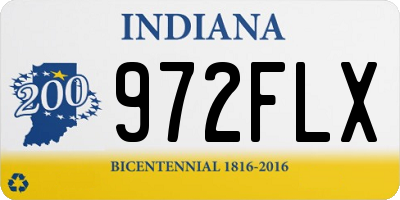 IN license plate 972FLX