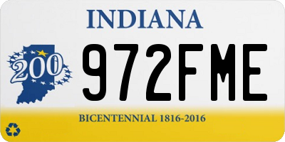 IN license plate 972FME
