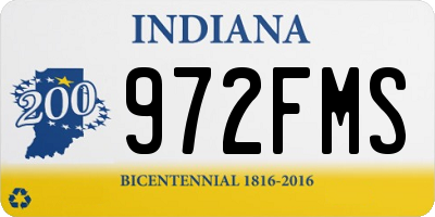 IN license plate 972FMS