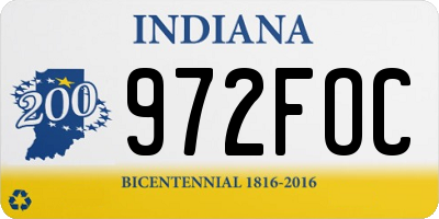 IN license plate 972FOC