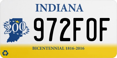 IN license plate 972FOF