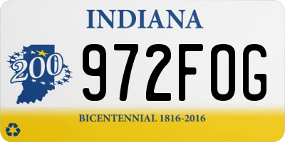 IN license plate 972FOG