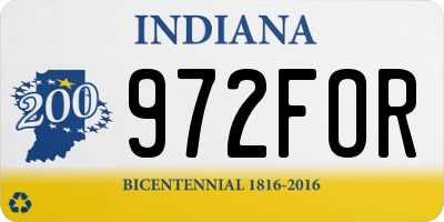 IN license plate 972FOR
