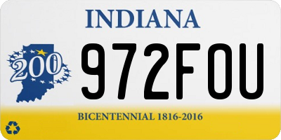 IN license plate 972FOU