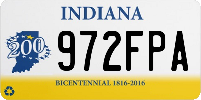 IN license plate 972FPA