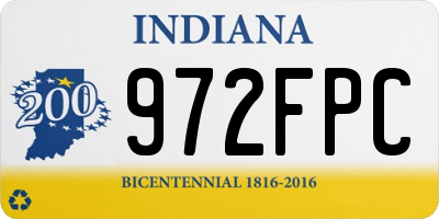 IN license plate 972FPC