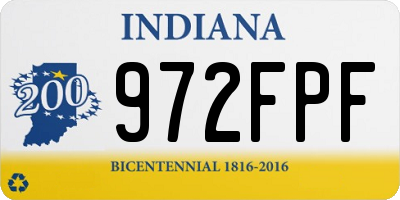 IN license plate 972FPF