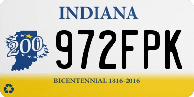 IN license plate 972FPK