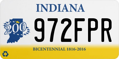 IN license plate 972FPR