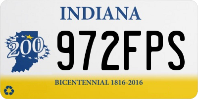 IN license plate 972FPS