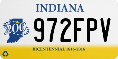 IN license plate 972FPV