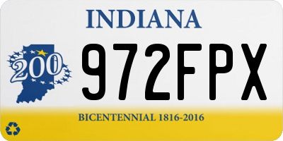 IN license plate 972FPX