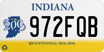 IN license plate 972FQB