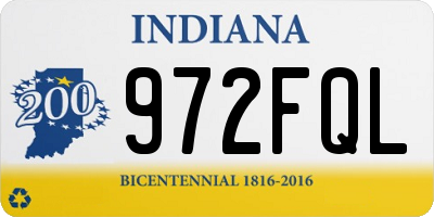 IN license plate 972FQL