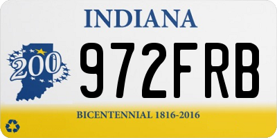 IN license plate 972FRB