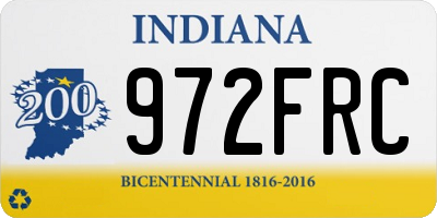 IN license plate 972FRC