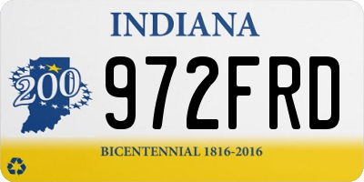 IN license plate 972FRD