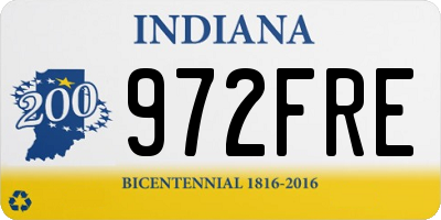 IN license plate 972FRE