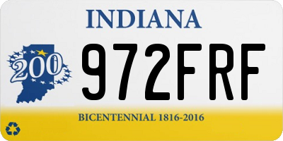 IN license plate 972FRF