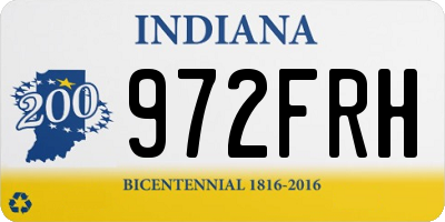 IN license plate 972FRH