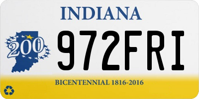 IN license plate 972FRI