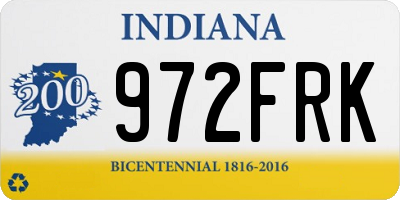 IN license plate 972FRK