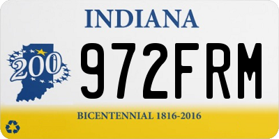 IN license plate 972FRM