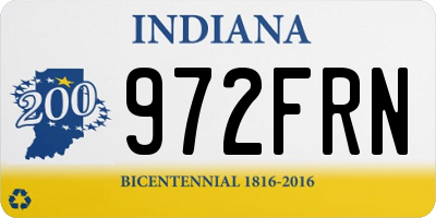IN license plate 972FRN