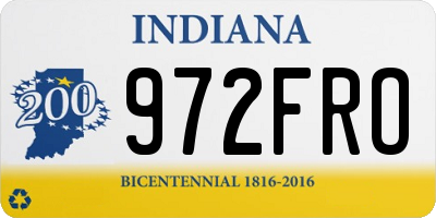 IN license plate 972FRO